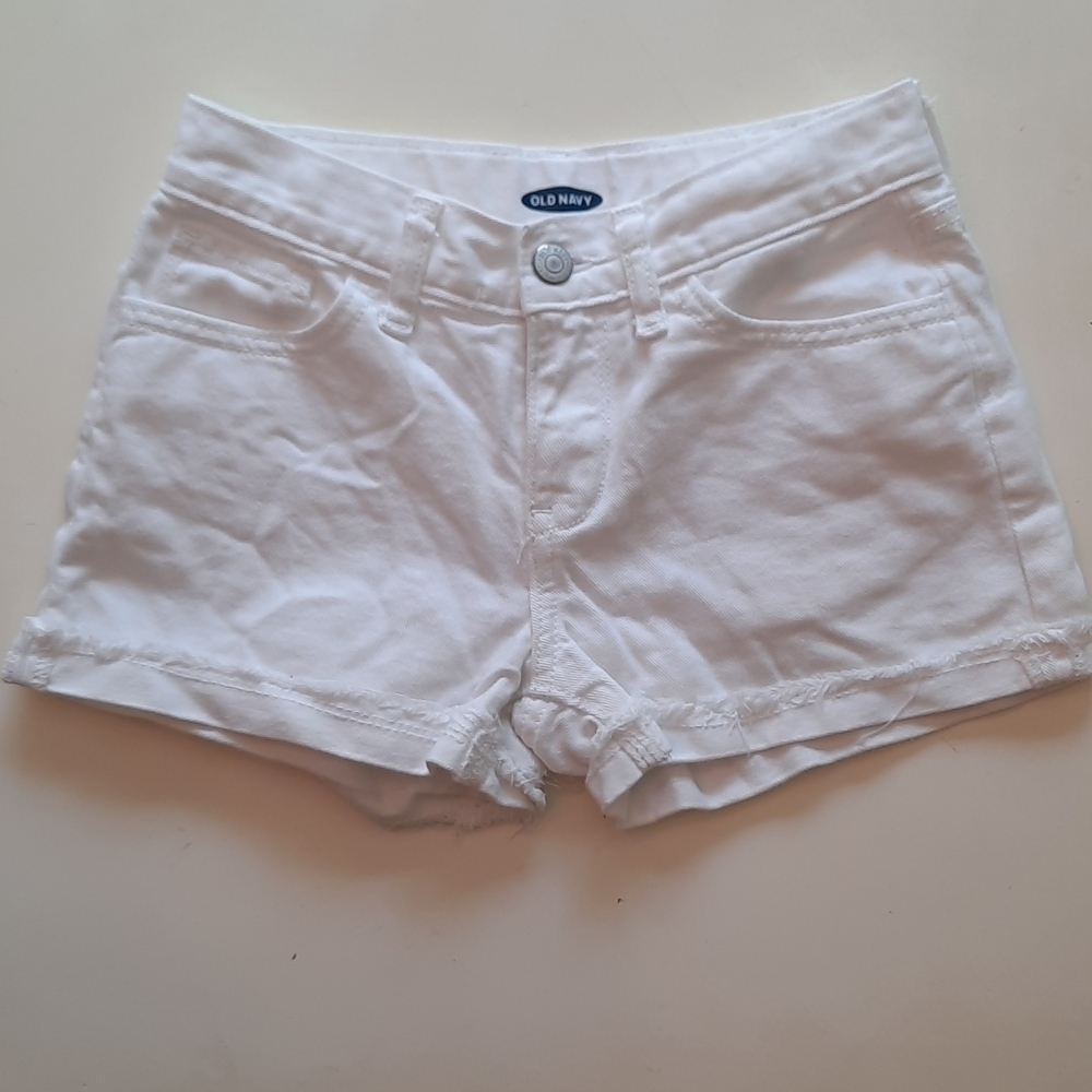 Old Navy white adjustable waist denim shorts 10